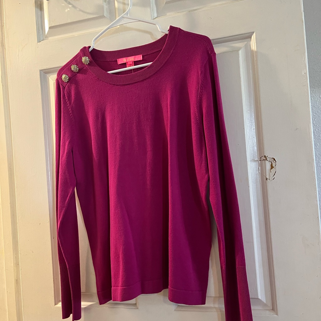Women's Pink Sweater With Button Detail
